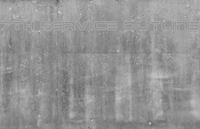 7th Service Outline Font examples