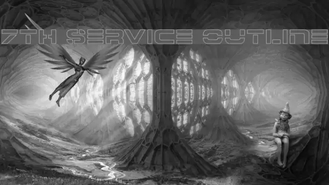 7th Service Outline Font examples