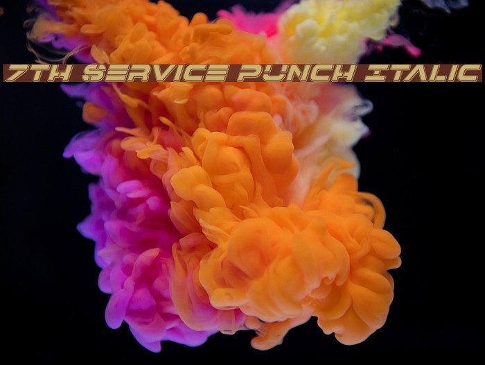 7th Service Punch Italic Font examples