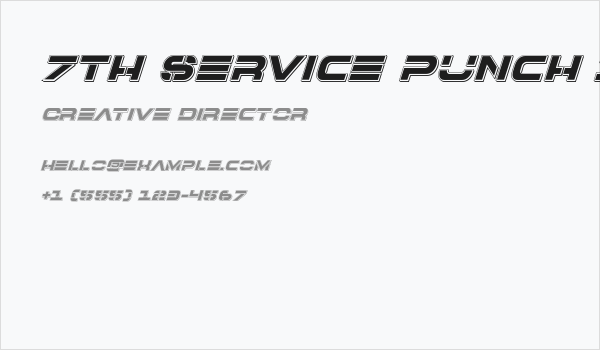 7th Service Punch Italic Business Card