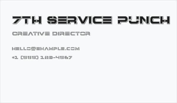 7th Service Punch Business Card