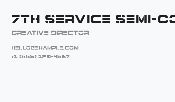 7th Service Semi-Condensed Business Card