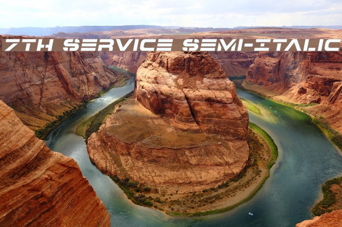 7th Service Semi-Italic Font examples