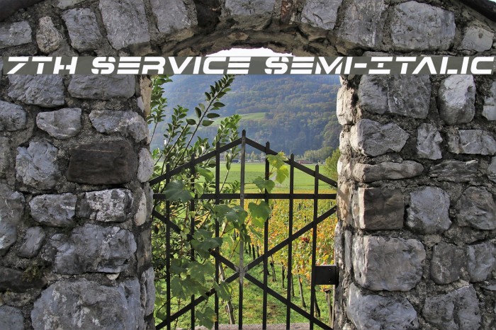 7th Service Semi-Italic Font examples