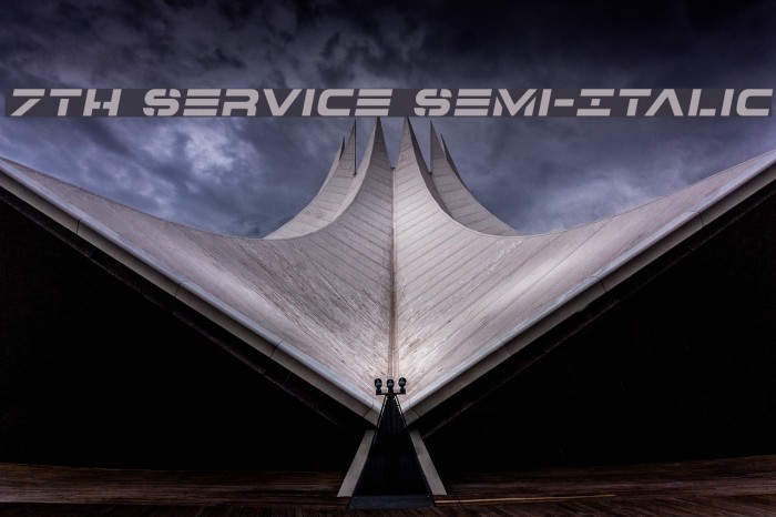 7th Service Semi-Italic Font examples