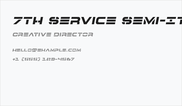 7th Service Semi-Italic Business Card