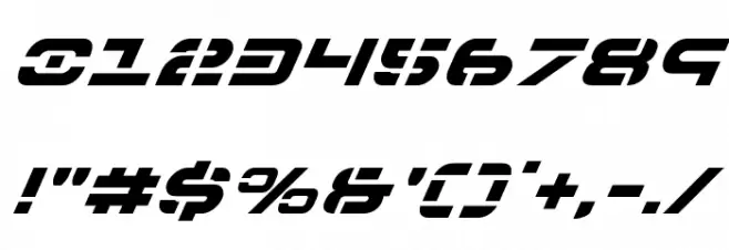 7th Service Super-Italic Шрифта ДРУГИЕ символов