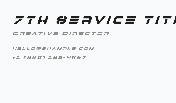7th Service Title Italic Business Card