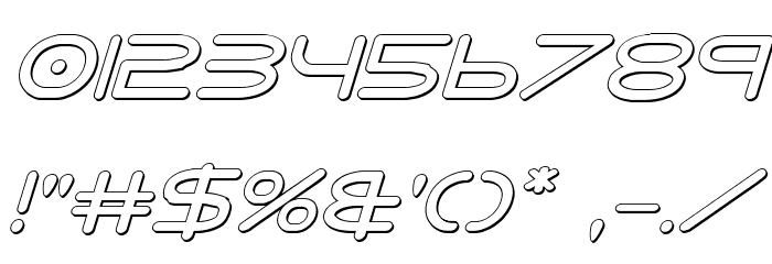 8th Element 3D Italic Font OTHER CHARS