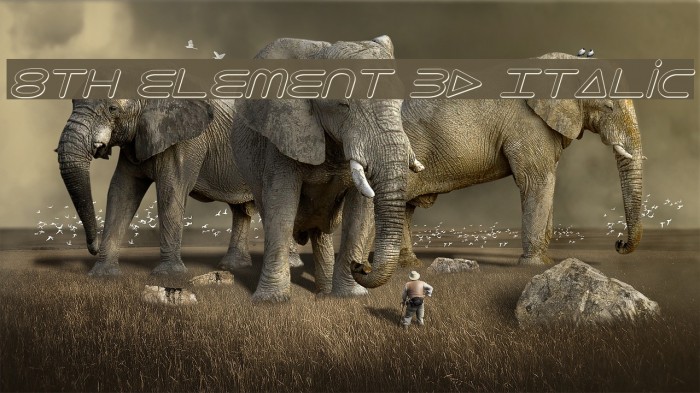 8th Element 3D Italic Font examples