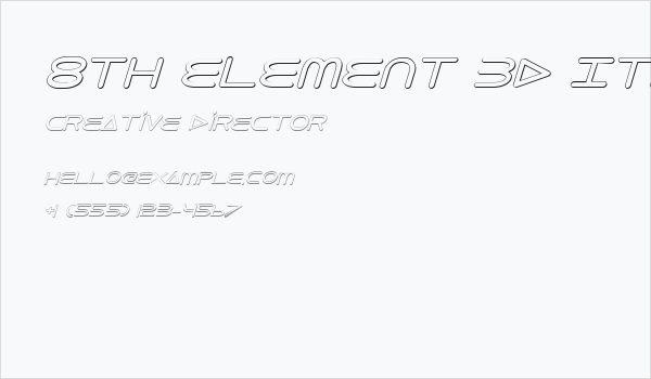 8th Element 3D Italic Business Card