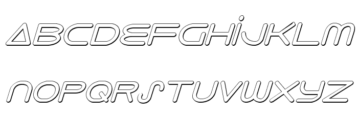 8th Element 3D Italic Font LOWERCASE