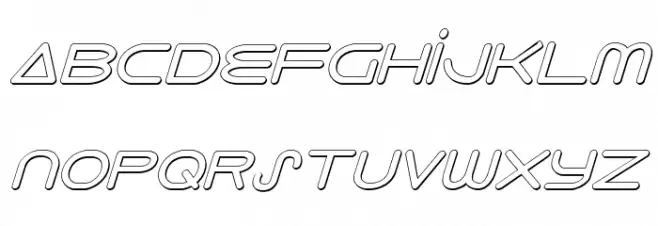 8th Element 3D Italic Schriftart Kleinbuchstaben
