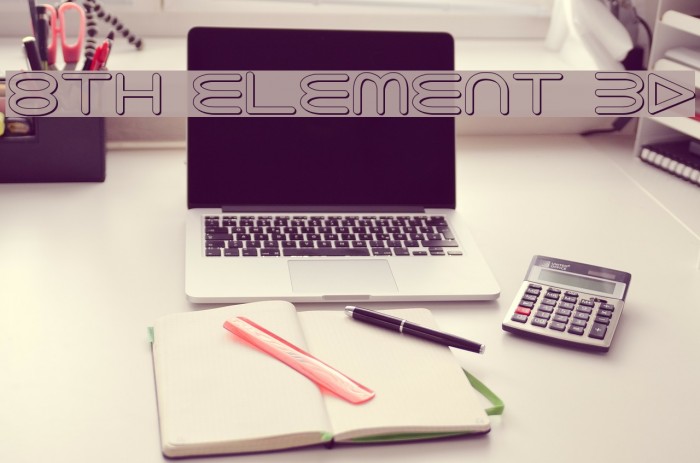 8th Element 3D Font examples