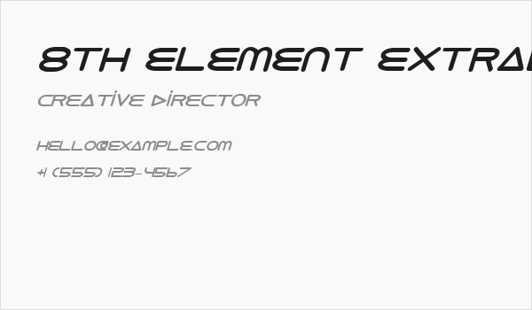 8th Element ExtraBold Italic Business Card