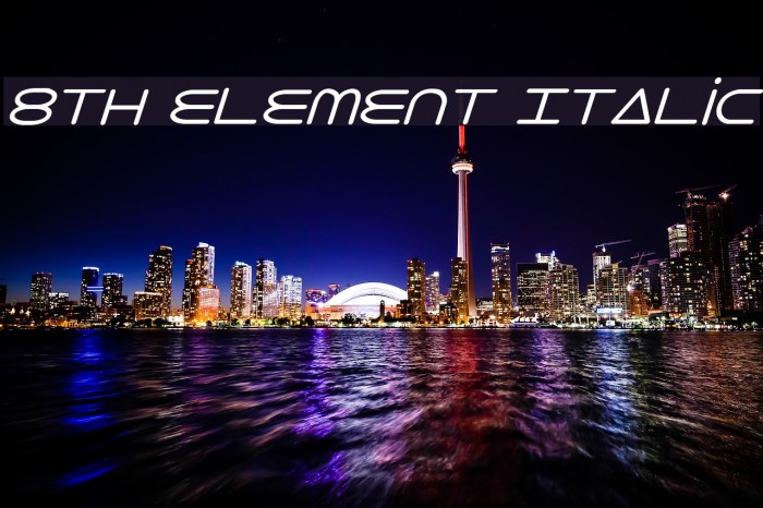 8th Element Italic Font examples
