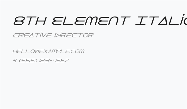 8th Element Italic Business Card