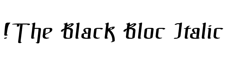 !The Black Bloc Italic फ़ॉन्ट