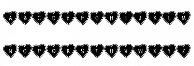 (True_Love_Hearts) フォント 大文字