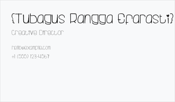{Tubagus Rangga Efarasti} Business Card