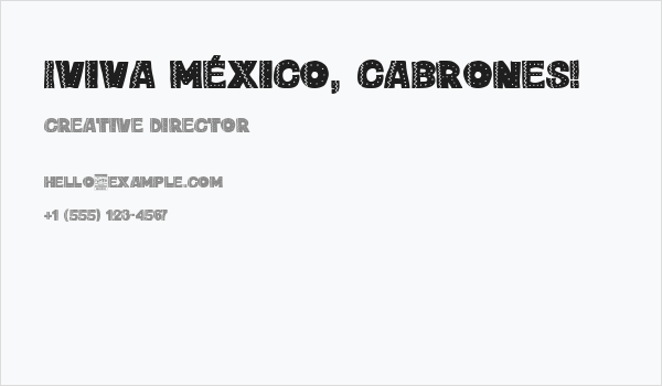 ¡Viva México, cabrones! Business Card