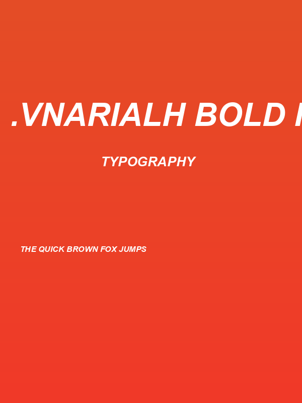 .VnArialH Bold Italic Poster