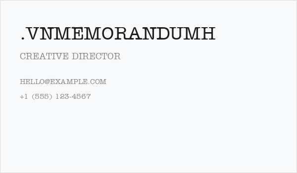 .VnMemorandumH Business Card