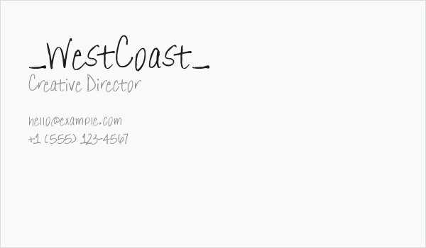 _WestCoast_ Business Card