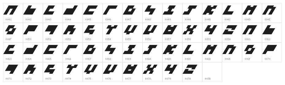 3x3-italic Character Map