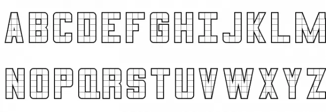 3x5 Outline 字体 大写