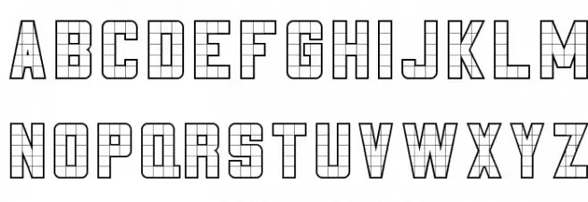 3x5 Outline Font Litere mici