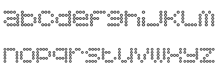 5x5 Dots Outline Font LOWERCASE