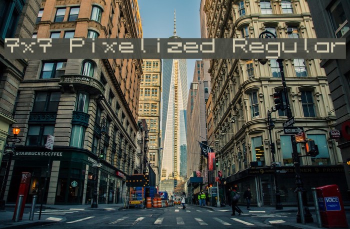 7x7 Pixelized Regular Font examples