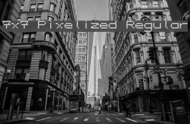 7x7 Pixelized Regular Font examples