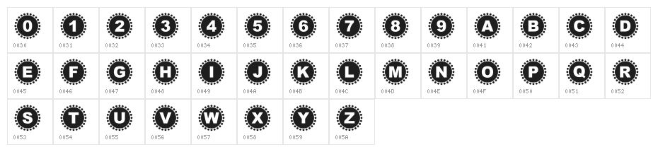 4YEO IN Character Map