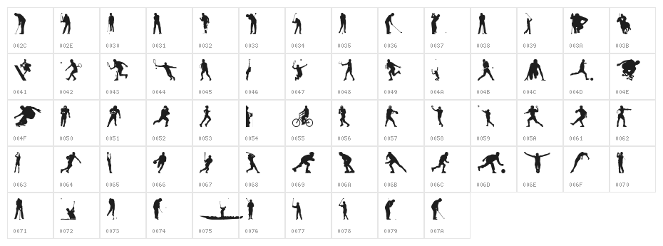 4YEOSPORT Character Map