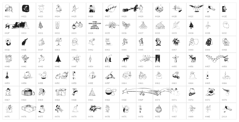 4YEOXMAS Character Map