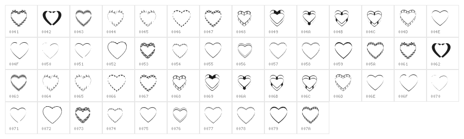 4YEOhearts Character Map
