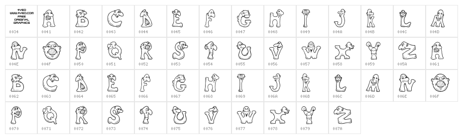 4YEOmonstrum Character Map