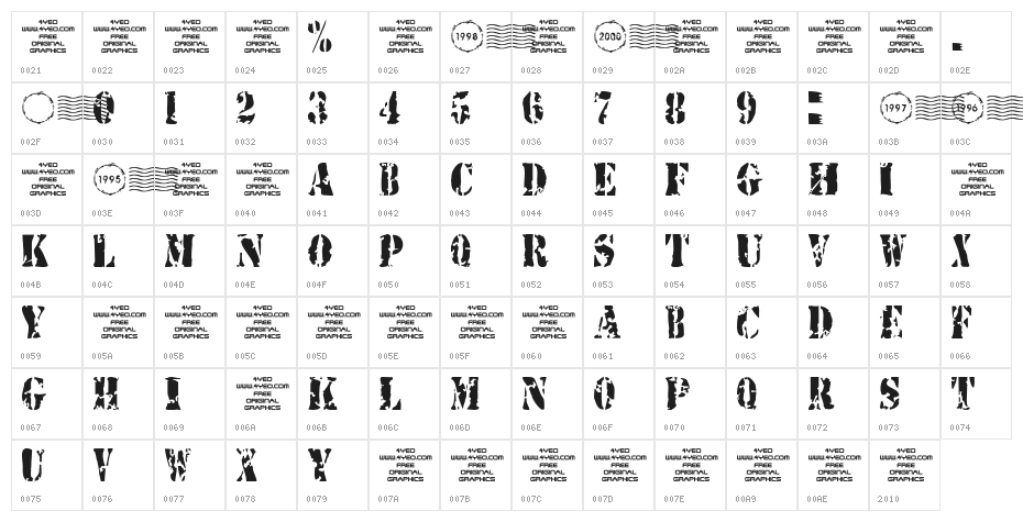 4YEOstamp Character Map