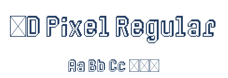 3D Pixel Regular Font Preview