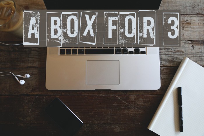 A Box For 3 Font examples