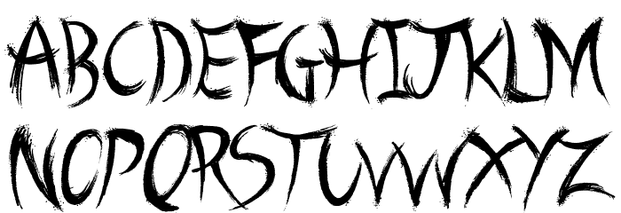 A Brush No Font LOWERCASE