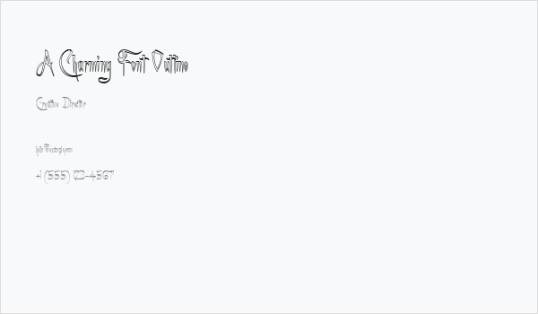 A Charming Font Outline Business Card