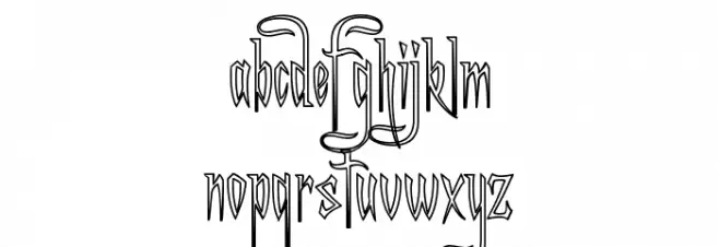 A Charming Font Outline フォント 小文字