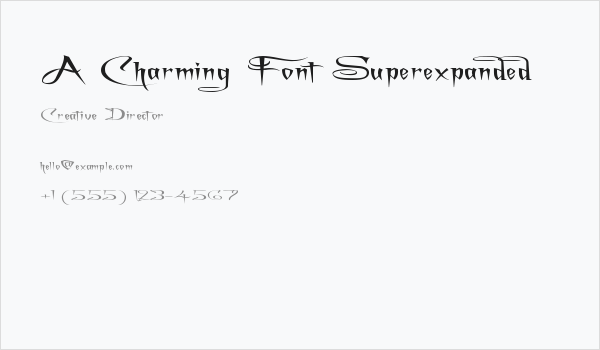 A Charming Font Superexpanded Business Card