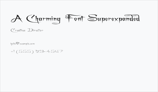 A Charming Font Superexpanded Business Card