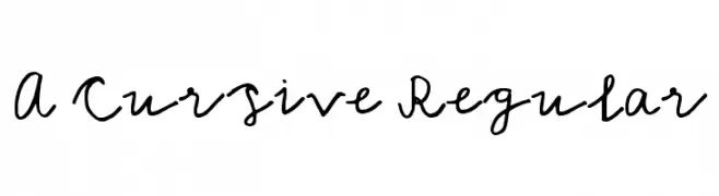 A Cursive Regular  नि: शुल्क फ़ॉन्ट्स डाउनलोड