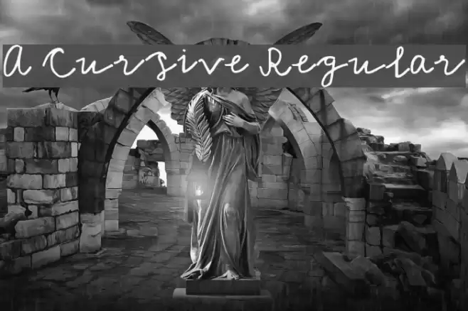 A Cursive Regular Font examples