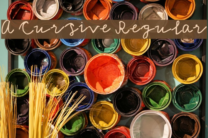 A Cursive Regular Schriftart examples